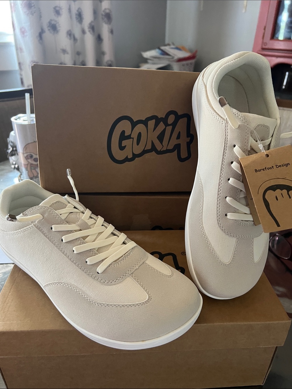 Lightweight Barefoot Sneakers for Men — Cream